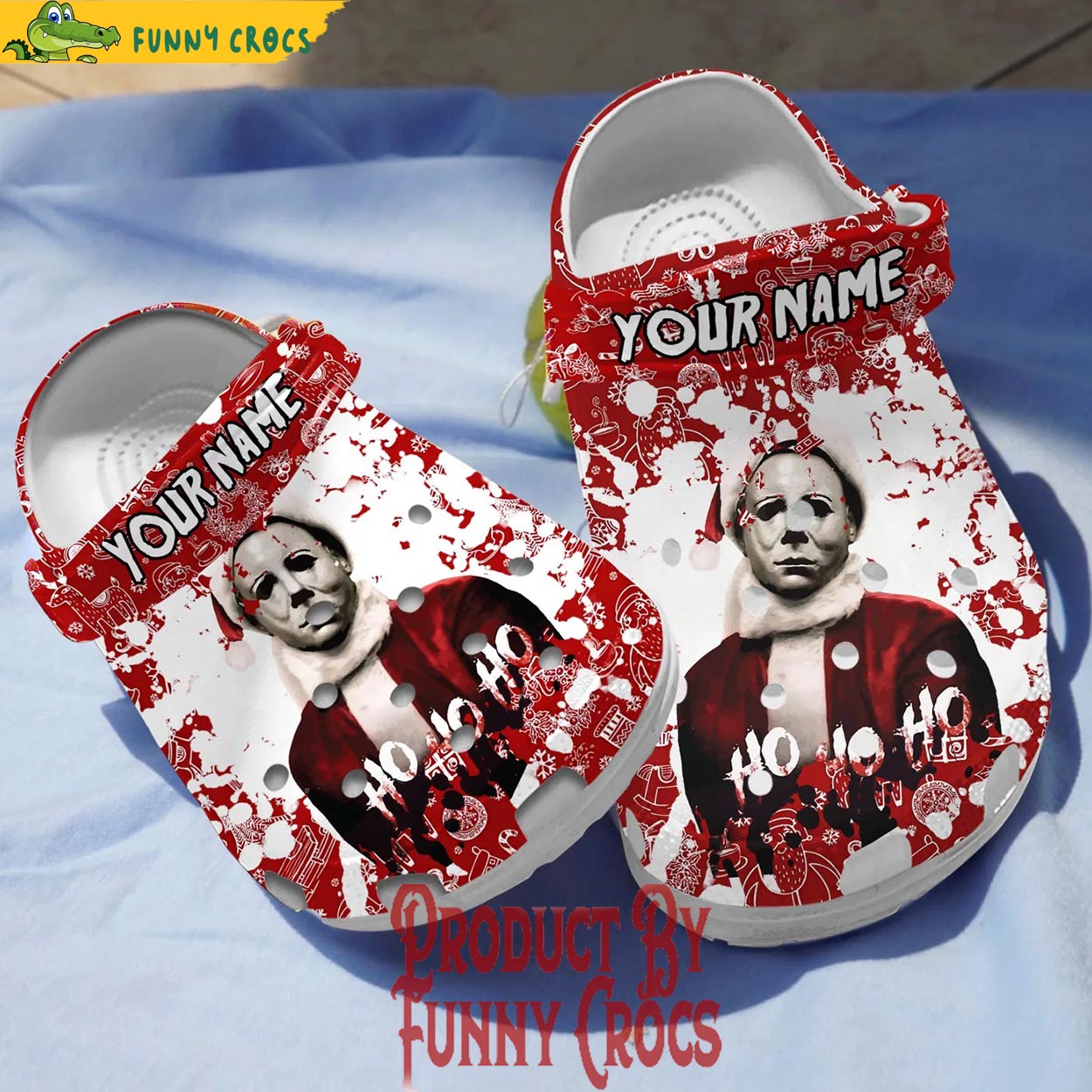 Merchidea Michael Myers Horror Movie Christmas Crocs Crocband Clogs Shoes Comfortable For Men Women and Kids