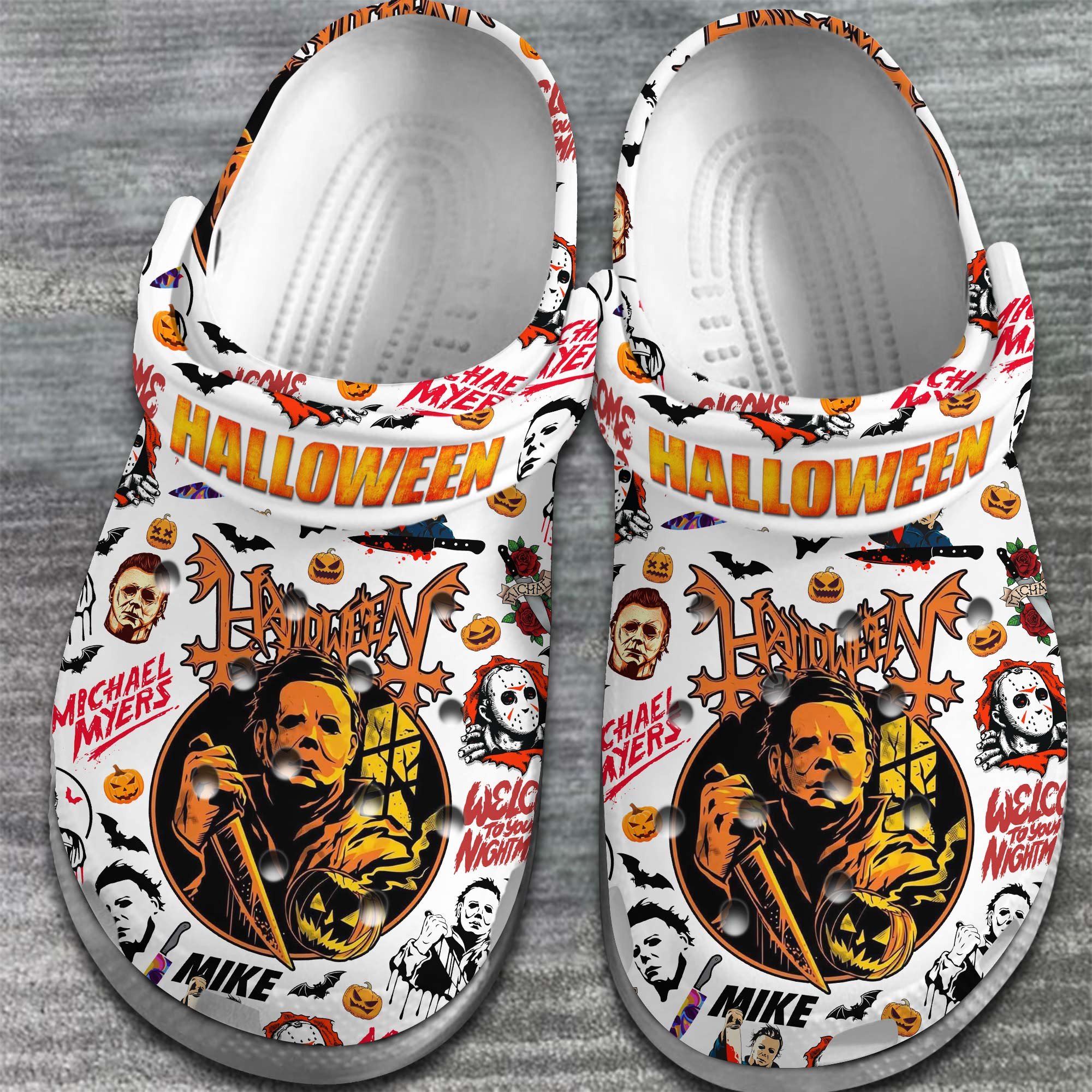Merchidea Michael Myers Movie Halloween Crocs Crocband Clogs Shoes Comfortable For Men Women and Kids