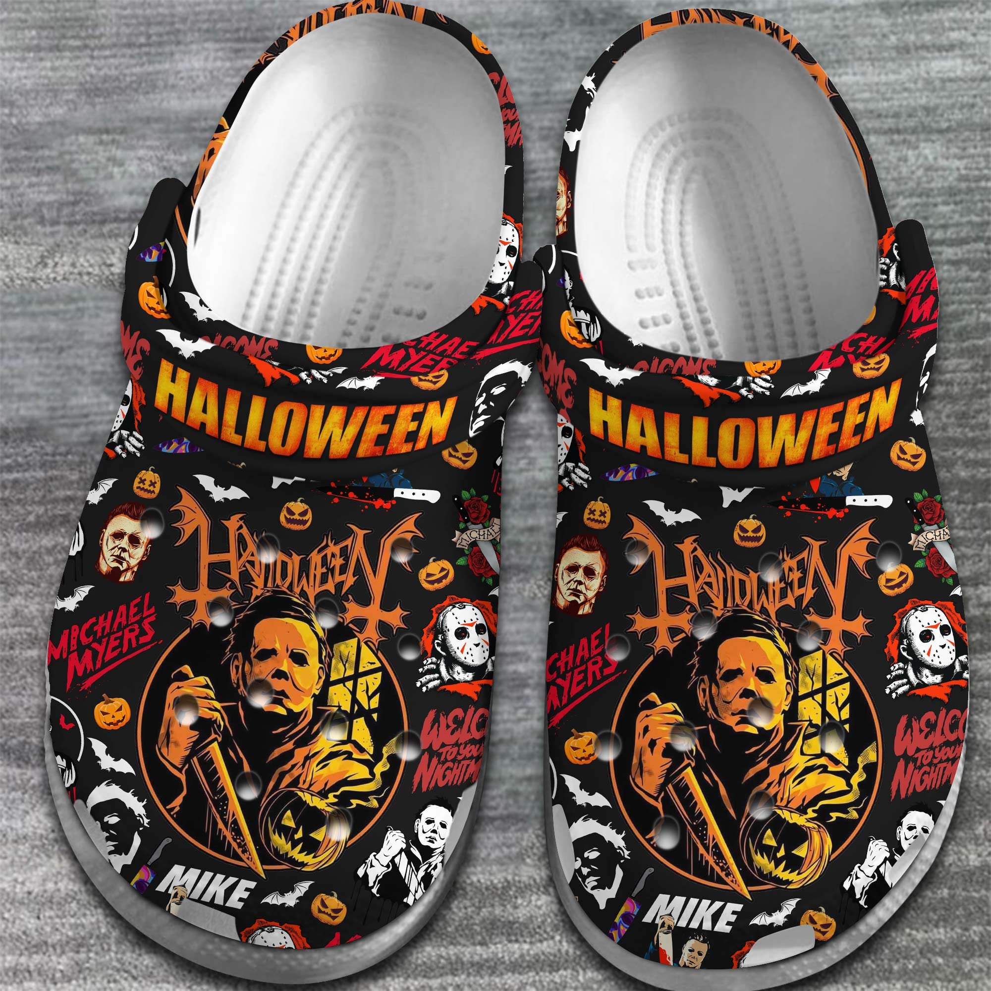 Merchidea Michael Myers Movie Halloween Crocs Crocband Clogs Shoes Comfortable For Men Women and Kids