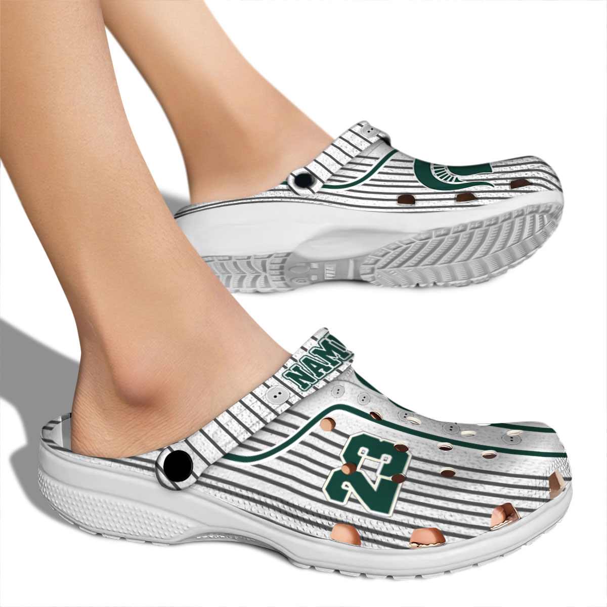 Merchidea Michigan State Spartans NCAA Sport Crocs Crocband Clogs Shoes Comfortable For Men Women and Kids