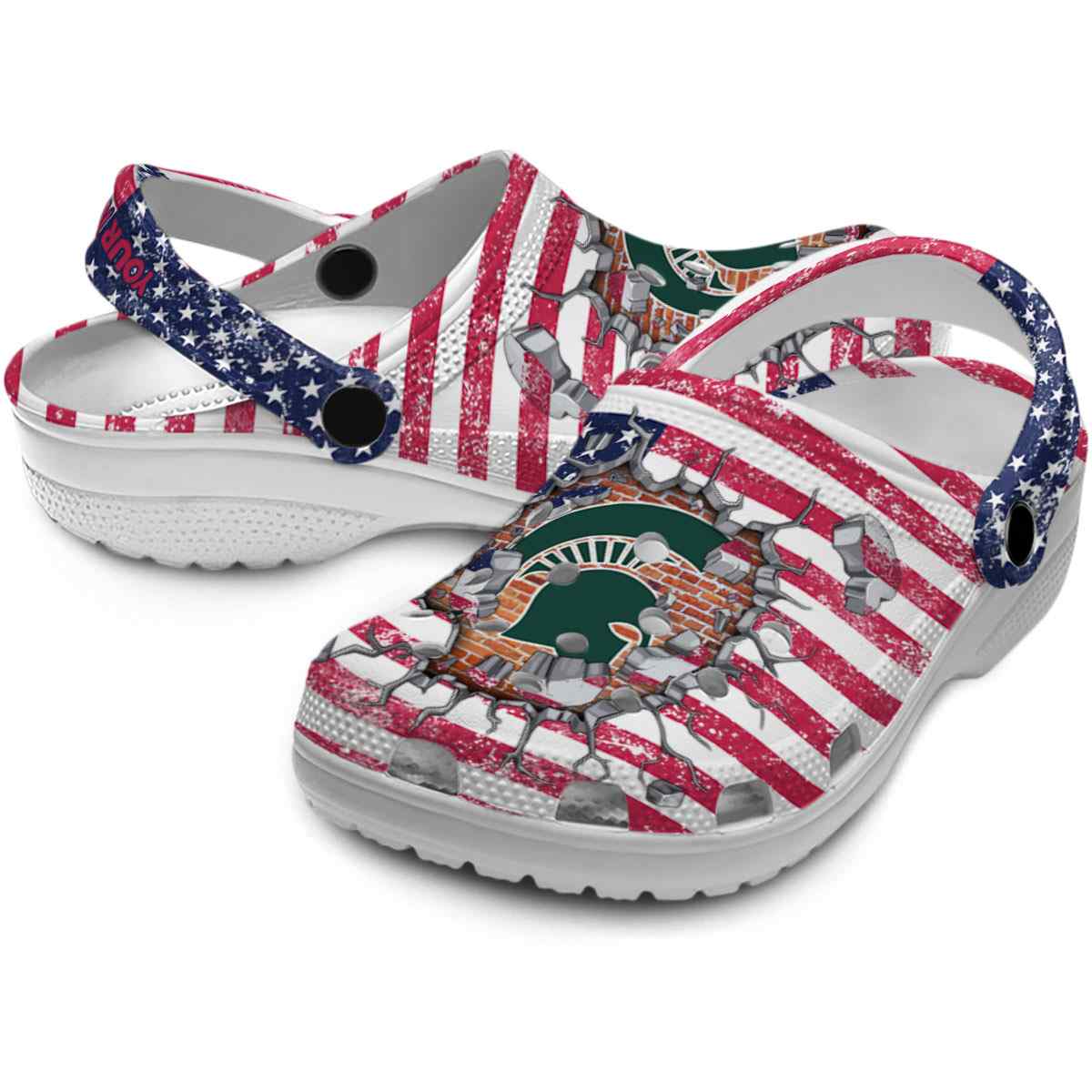 Merchidea Michigan State Spartans NCAA Sport Crocs Crocband Clogs Shoes Comfortable For Men Women and Kids