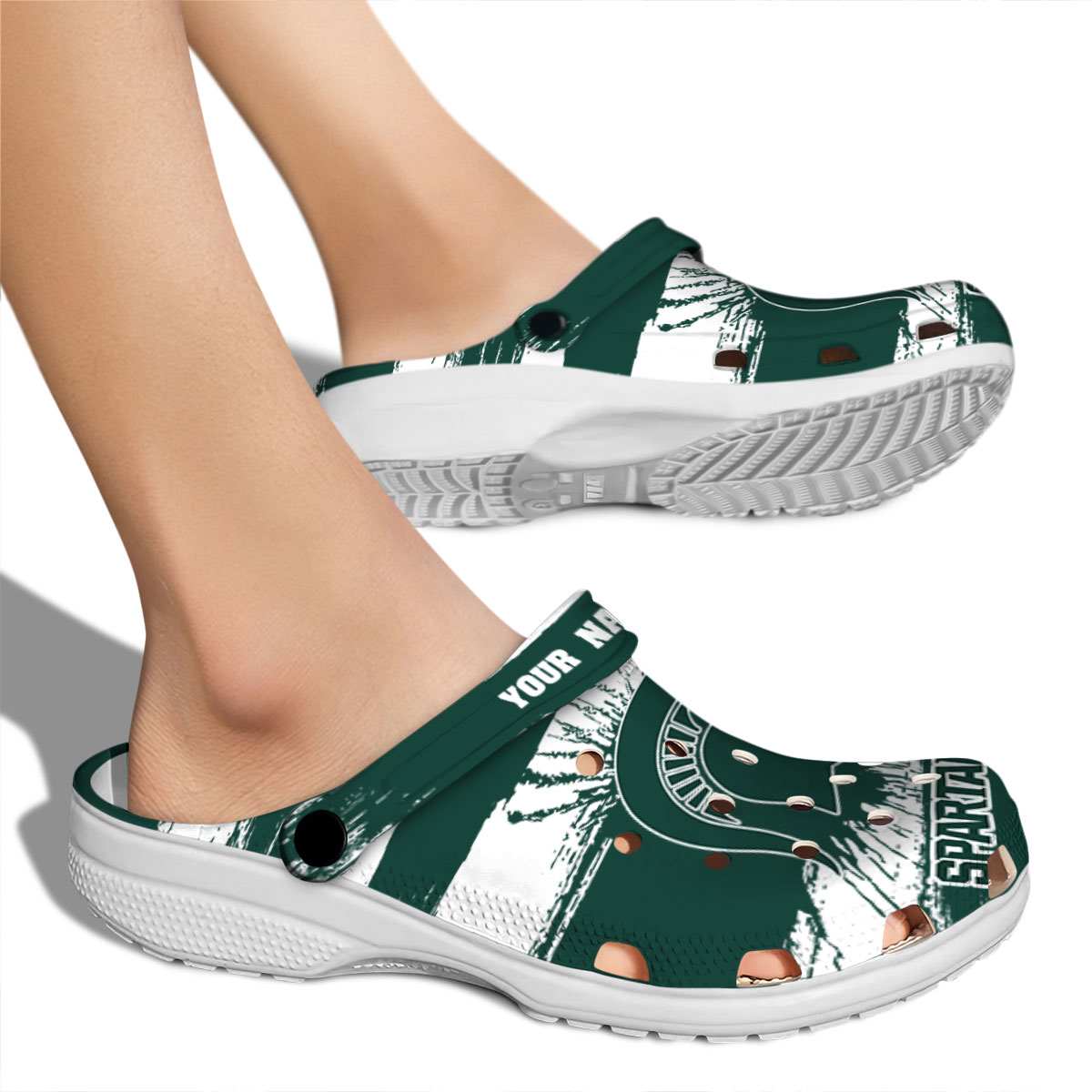Merchidea Michigan State Spartans NCAA Sport Crocs Crocband Clogs Shoes Comfortable For Men Women and Kids