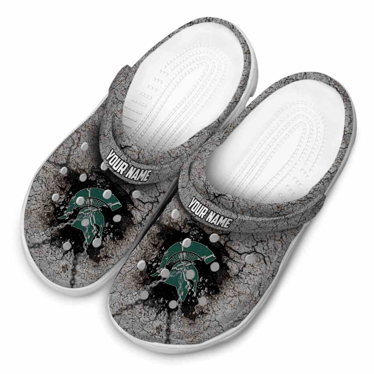 Merchidea Michigan State Spartans NCAA Sport Crocs Crocband Clogs Shoes Comfortable For Men Women and Kids