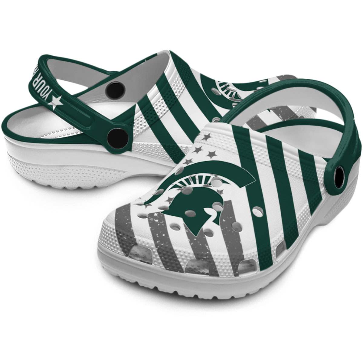 Merchidea Michigan State Spartans NCAA Sport Crocs Crocband Clogs Shoes Comfortable For Men Women and Kids