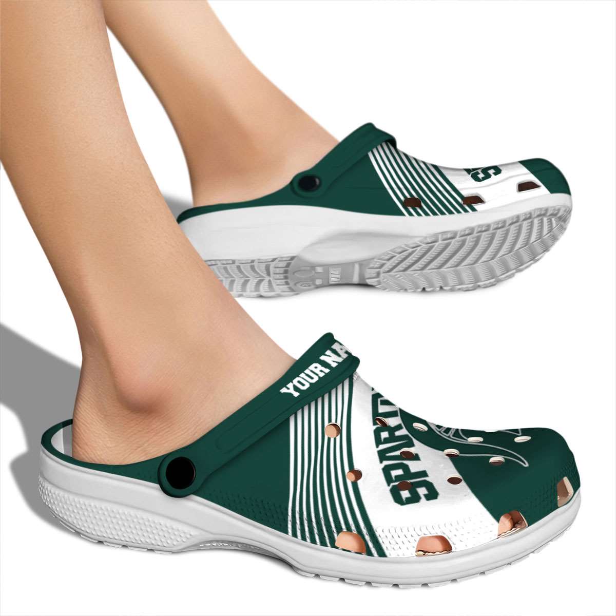 Merchidea Michigan State Spartans NCAA Sport Crocs Crocband Clogs Shoes Comfortable For Men Women and Kids