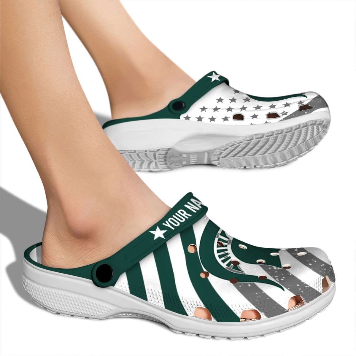 Merchidea Michigan State Spartans NCAA Sport Crocs Crocband Clogs Shoes Comfortable For Men Women and Kids