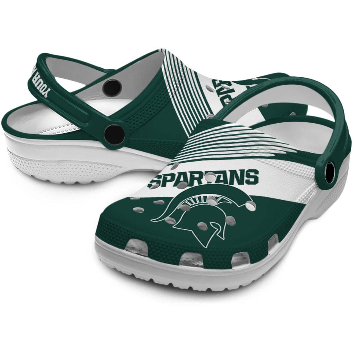 Merchidea Michigan State Spartans NCAA Sport Crocs Crocband Clogs Shoes Comfortable For Men Women and Kids
