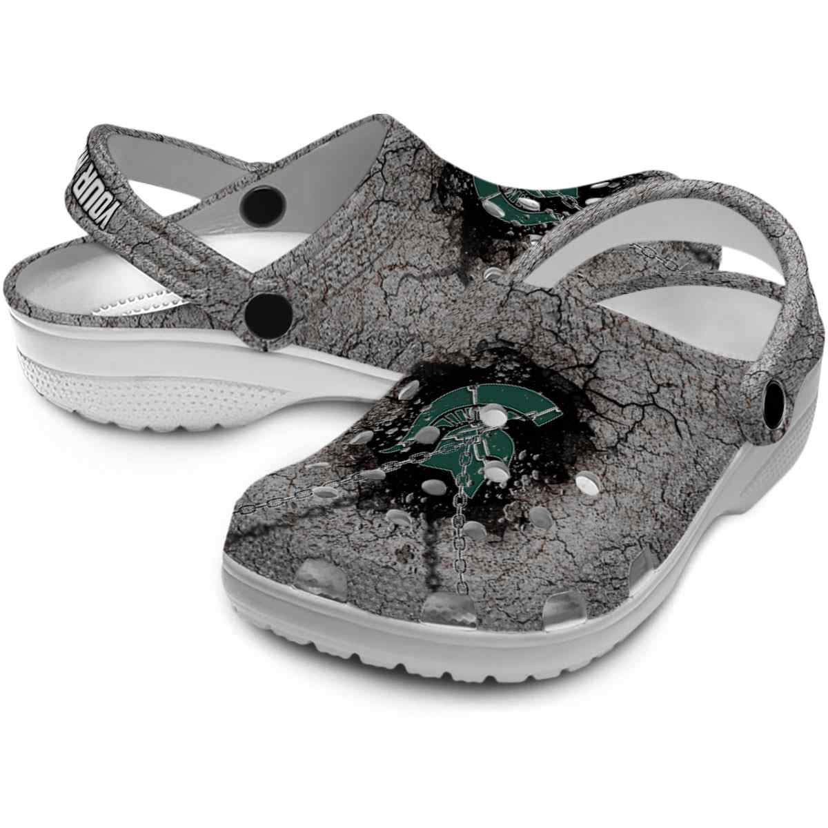 Merchidea Michigan State Spartans NCAA Sport Crocs Crocband Clogs Shoes Comfortable For Men Women and Kids