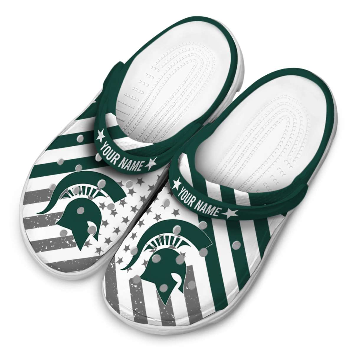 Merchidea Michigan State Spartans NCAA Sport Crocs Crocband Clogs Shoes Comfortable For Men Women and Kids