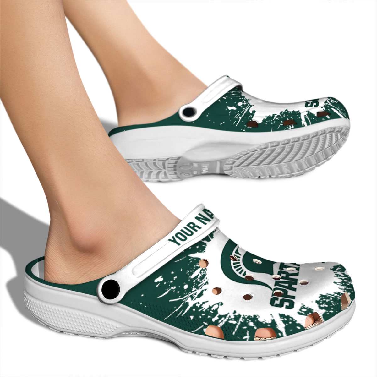 Merchidea Michigan State Spartans NCAA Sport Crocs Crocband Clogs Shoes Comfortable For Men Women and Kids