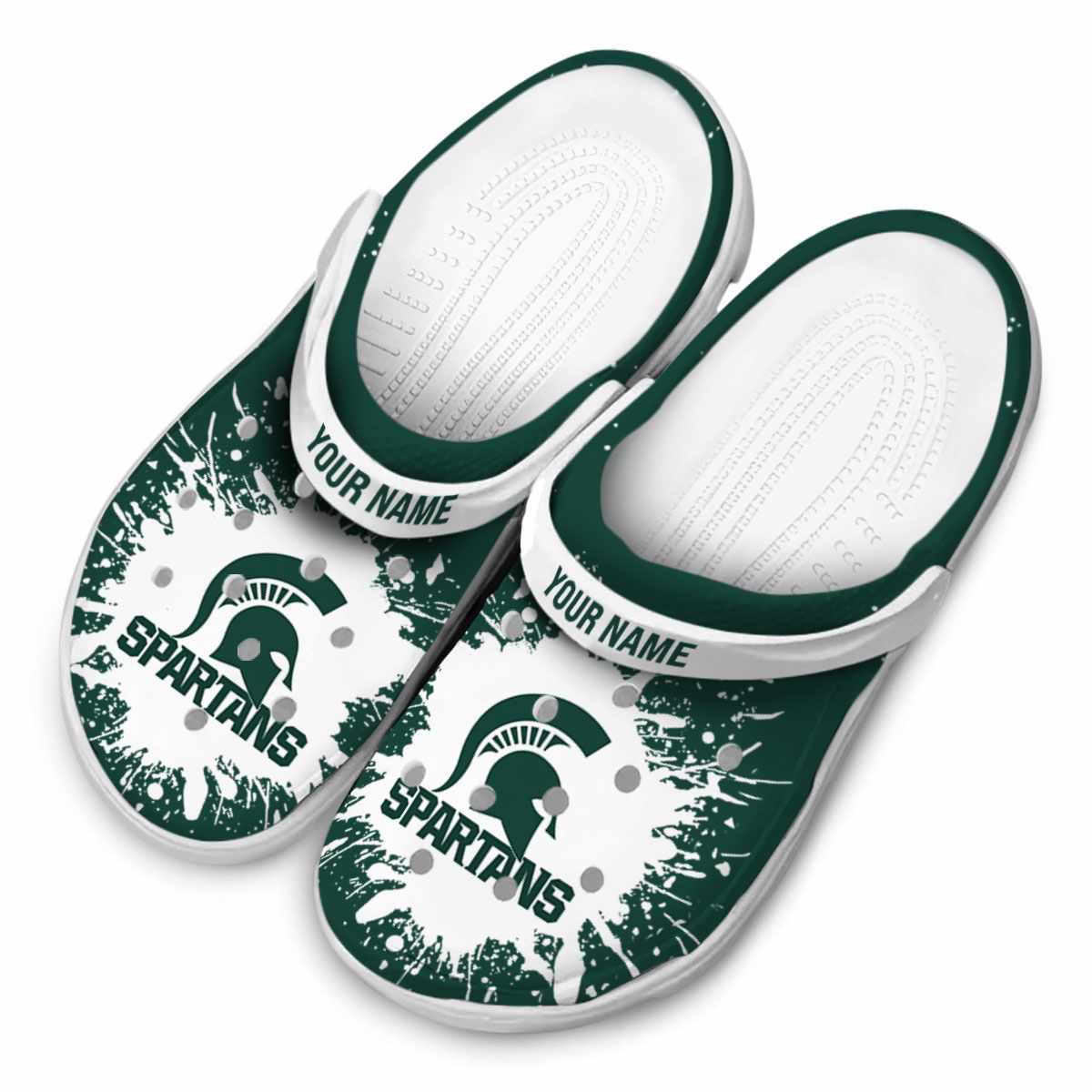 Merchidea Michigan State Spartans NCAA Sport Crocs Crocband Clogs Shoes Comfortable For Men Women and Kids