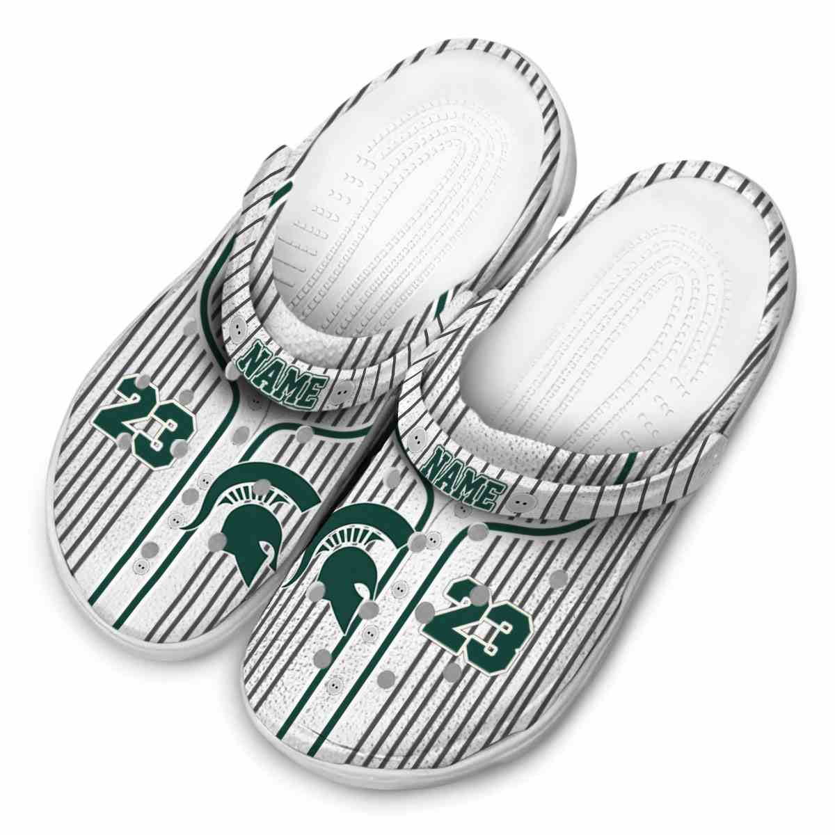 Merchidea Michigan State Spartans NCAA Sport Crocs Crocband Clogs Shoes Comfortable For Men Women and Kids
