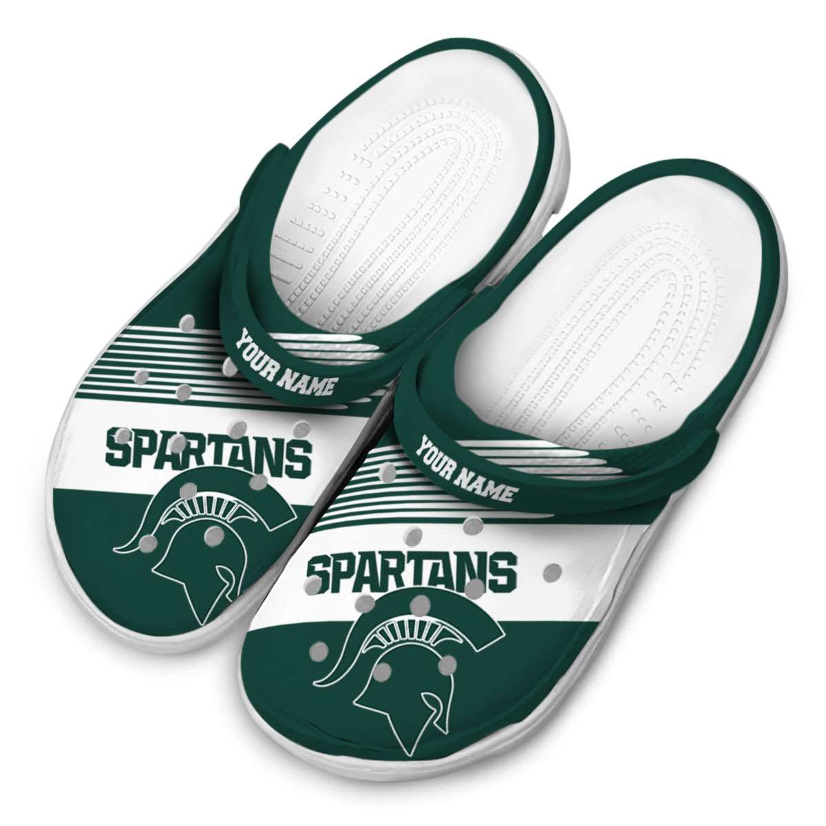 Merchidea Michigan State Spartans NCAA Sport Crocs Crocband Clogs Shoes Comfortable For Men Women and Kids