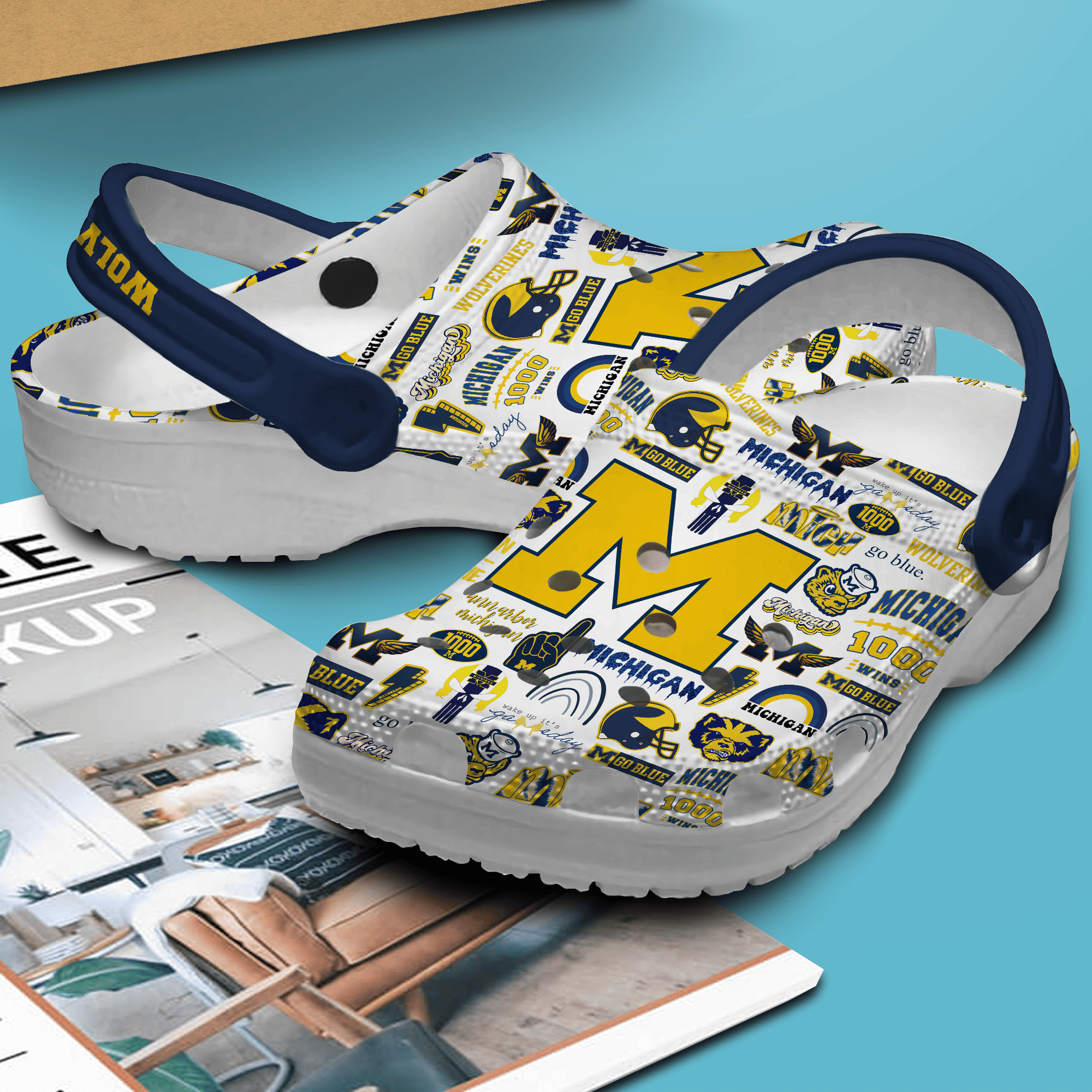 Merchidea Michigan Wolverines NCAA Sport Crocs Crocband Clogs Shoes Comfortable For Men Women and Kids