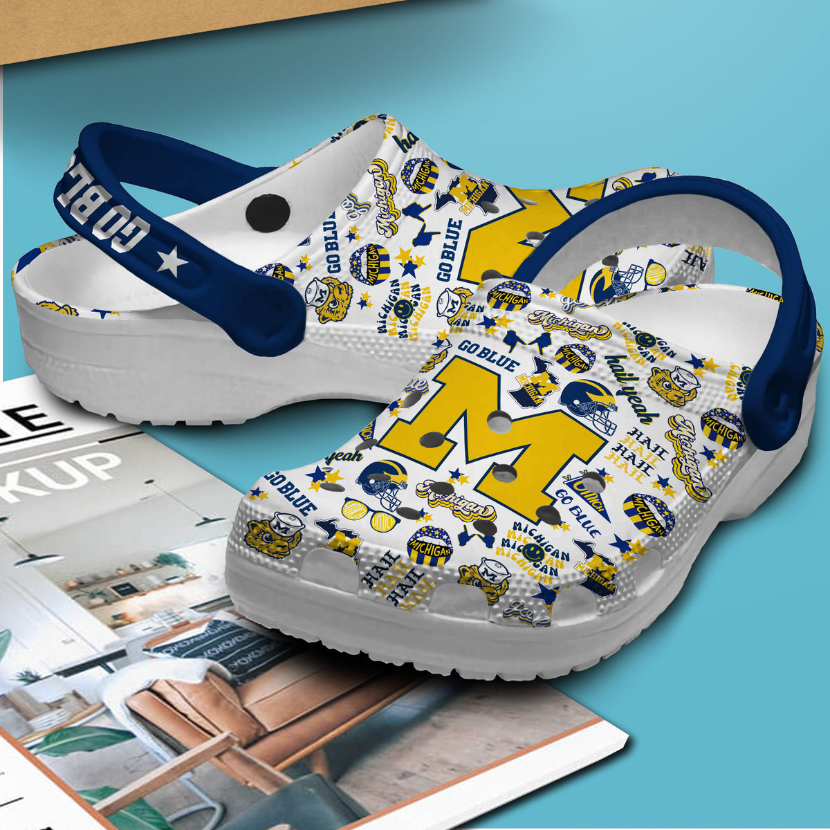 Merchidea Michigan Wolverines NCAA Sport Crocs Crocband Clogs Shoes Comfortable For Men Women and Kids
