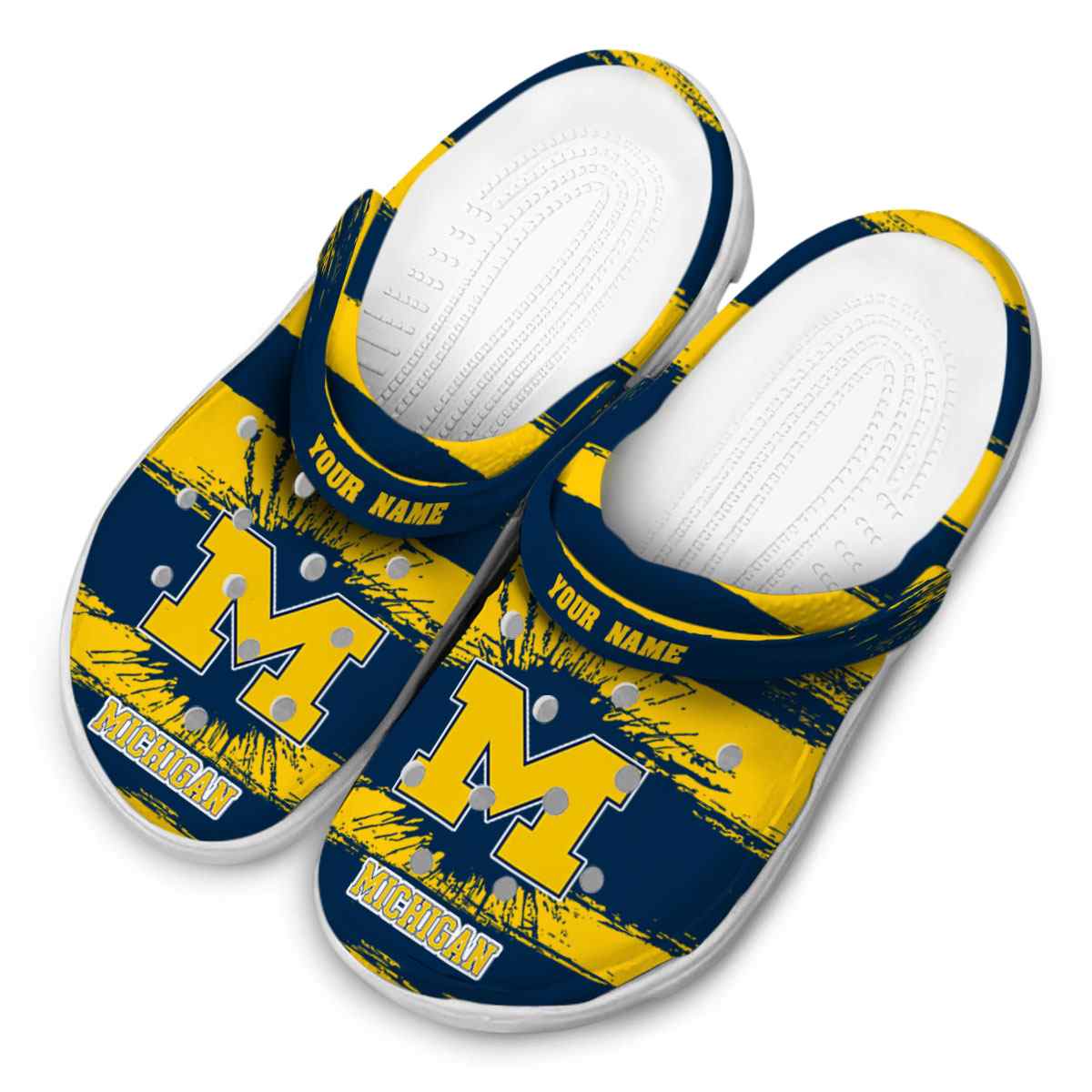Merchidea Michigan Wolverines NCAA Sport Crocs Crocband Clogs Shoes Comfortable For Men Women and Kids
