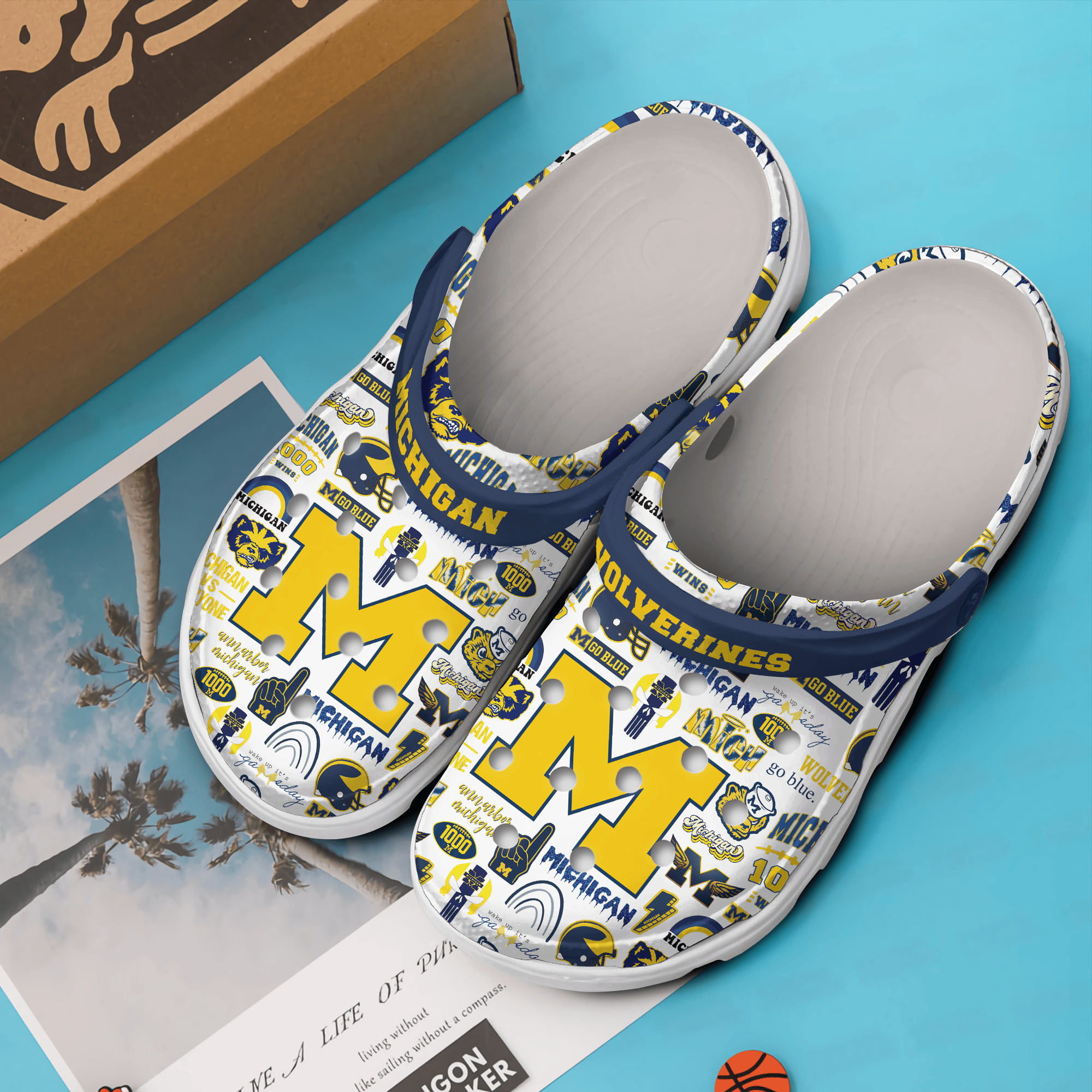 Merchidea Michigan Wolverines NCAA Sport Crocs Crocband Clogs Shoes Comfortable For Men Women and Kids