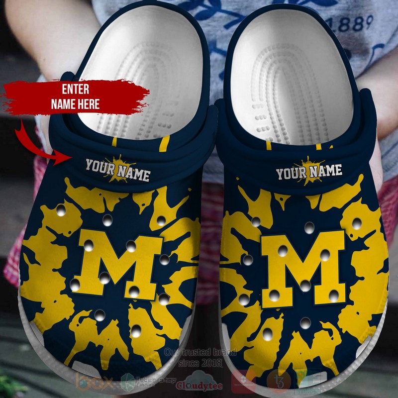 Merchidea Michigan Wolverines NCAA Sport Crocs Crocband Clogs Shoes Comfortable For Men Women and Kids