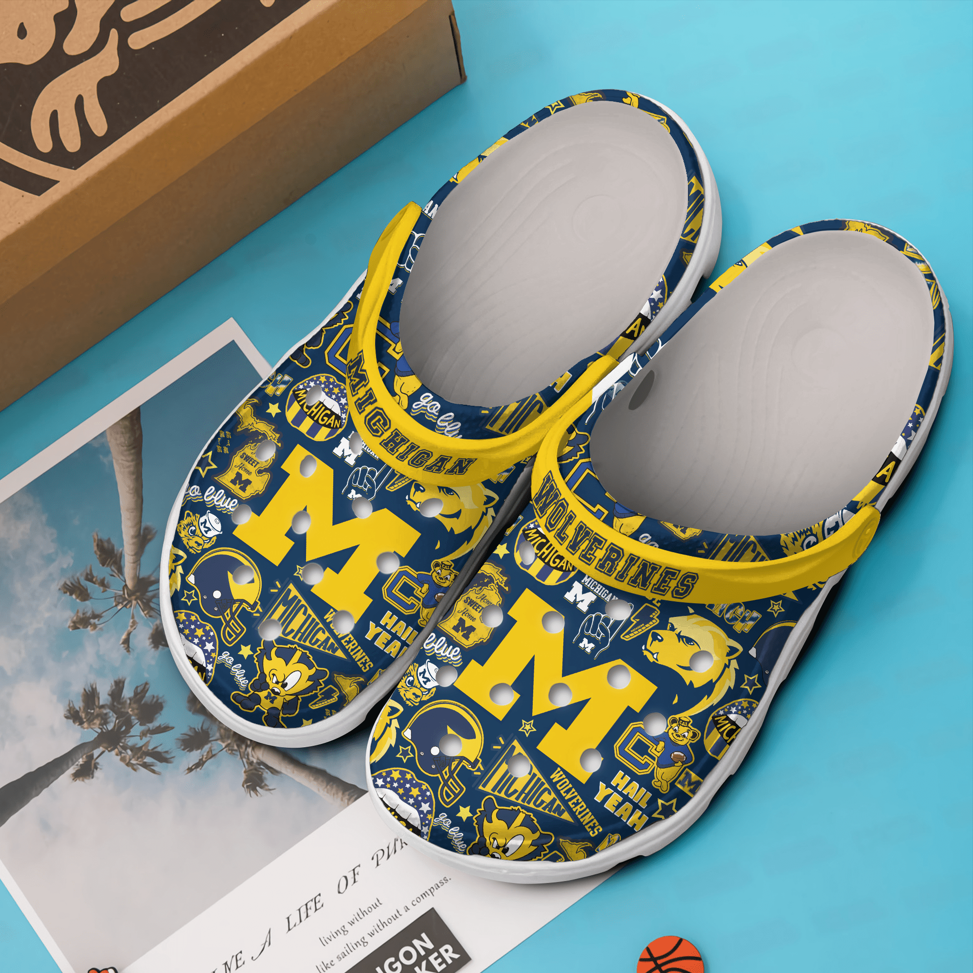 Merchidea Michigan Wolverines NCAA Sport Crocs Crocband Clogs Shoes Comfortable For Men Women and Kids