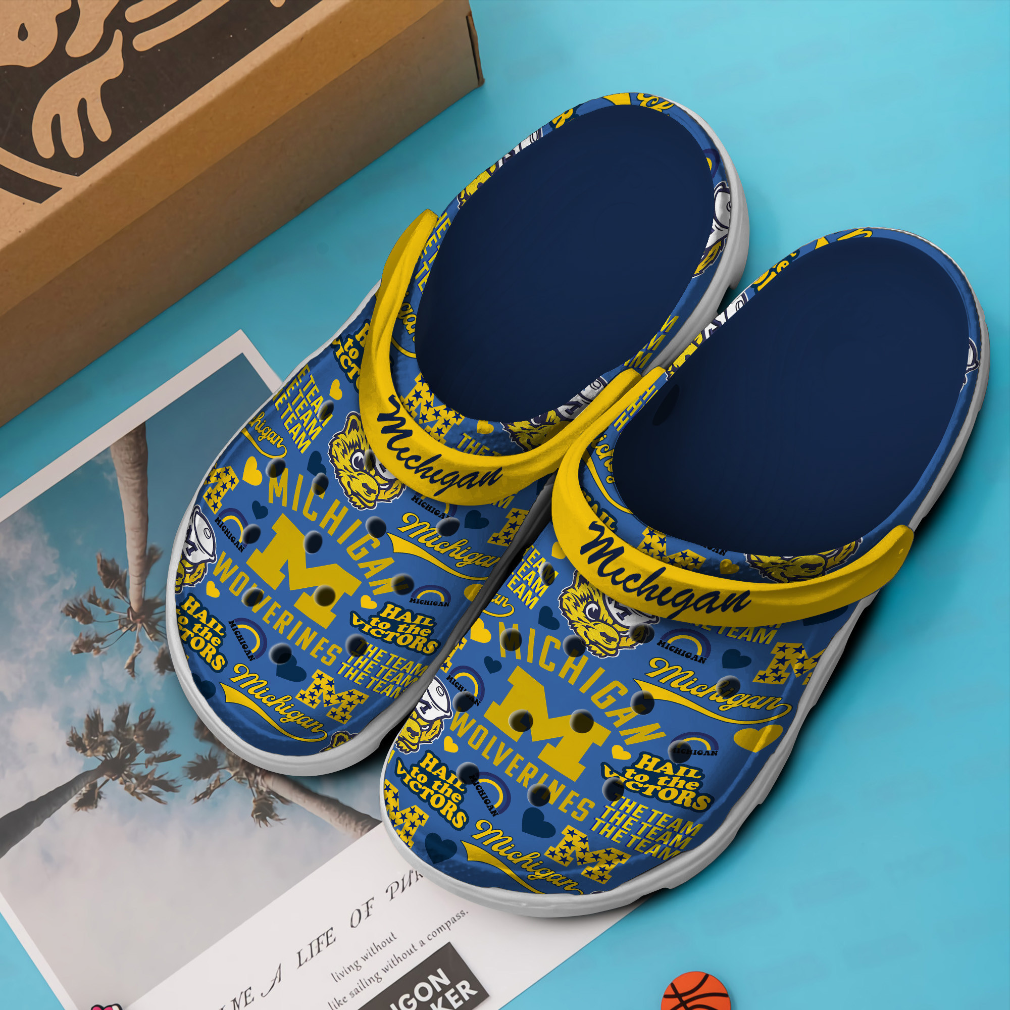 Merchidea Michigan Wolverines NCAA Sport Crocs Crocband Clogs Shoes Comfortable For Men Women and Kids