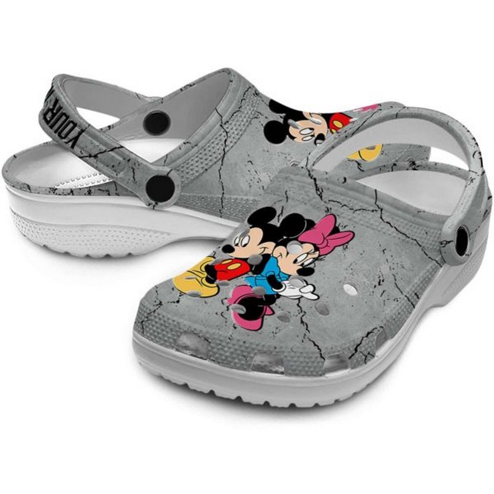 Merchidea Mickey And Minnie Mouse Cartoon Crocs Crocband Clogs Shoes Comfortable For Men Women and Kids