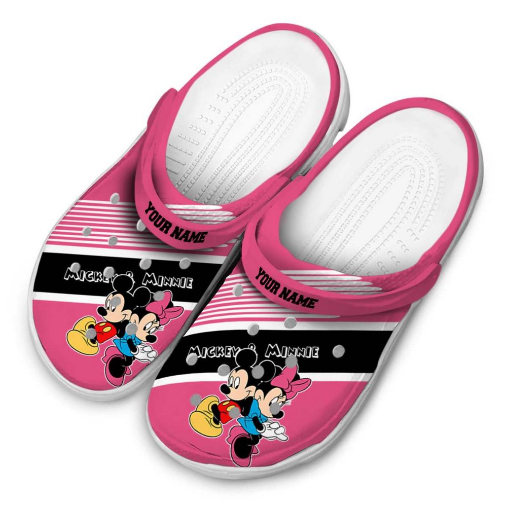 Merchidea Mickey And Minnie Mouse Cartoon Crocs Crocband Clogs Shoes Comfortable For Men Women and Kids