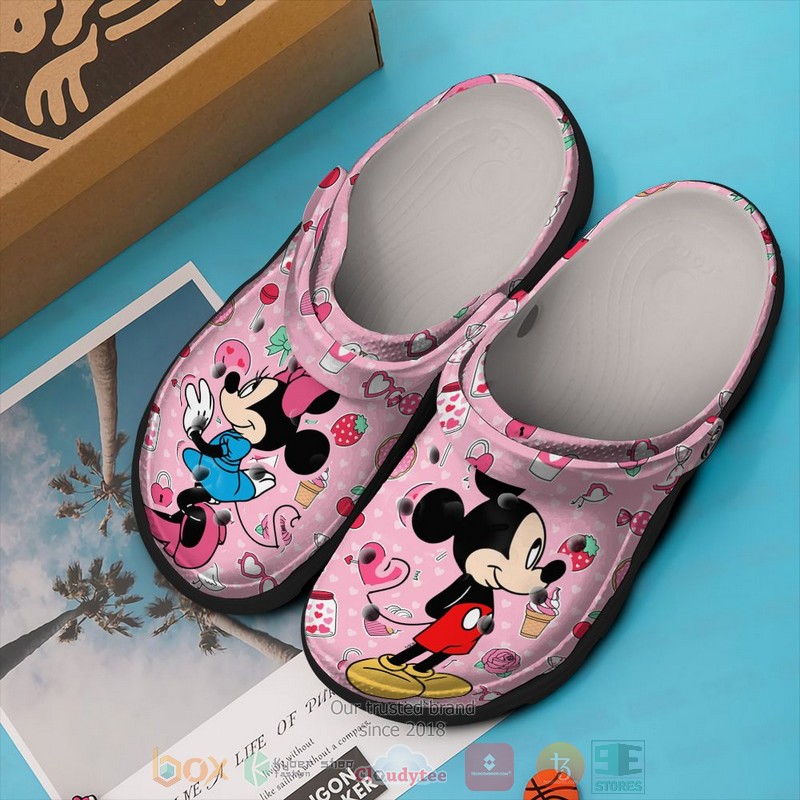 Merchidea Mickey And Minnie Mouse Cartoon Crocs Crocband Clogs Shoes Comfortable For Men Women and Kids