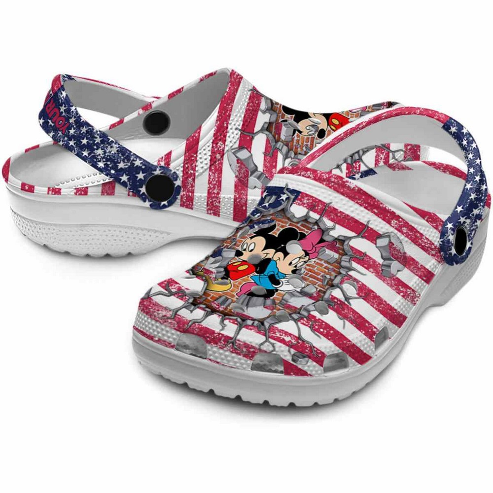 Merchidea Mickey And Minnie Mouse Cartoon Crocs Crocband Clogs Shoes Comfortable For Men Women and Kids