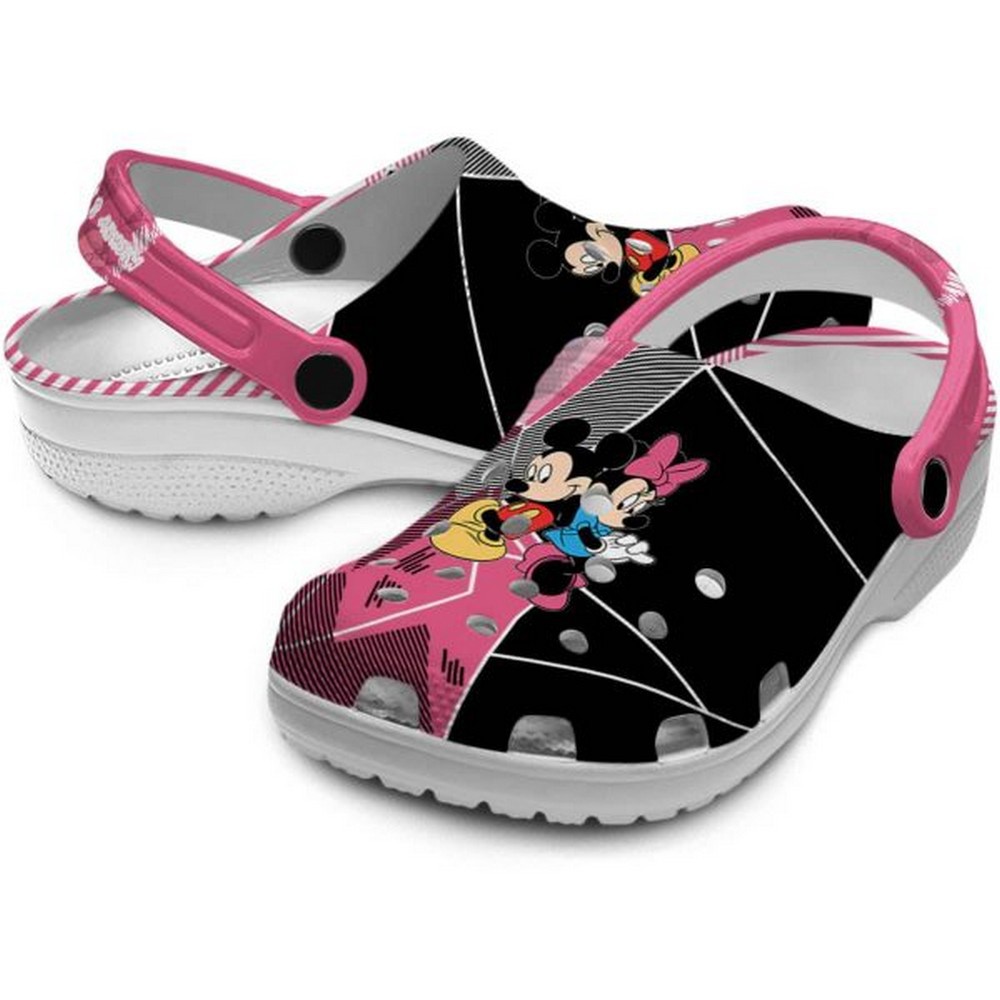 Merchidea Mickey And Minnie Mouse Cartoon Crocs Crocband Clogs Shoes Comfortable For Men Women and Kids