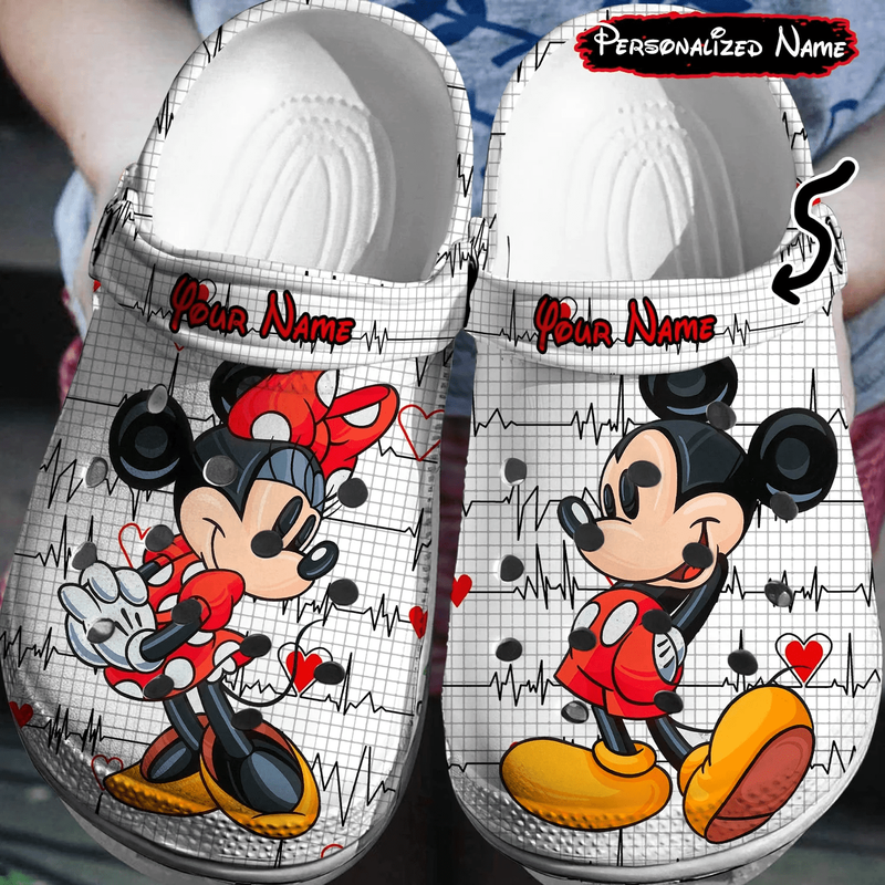 Merchidea Mickey And Minnie Mouse Cartoon Crocs Crocband Clogs Shoes Comfortable For Men Women and Kids