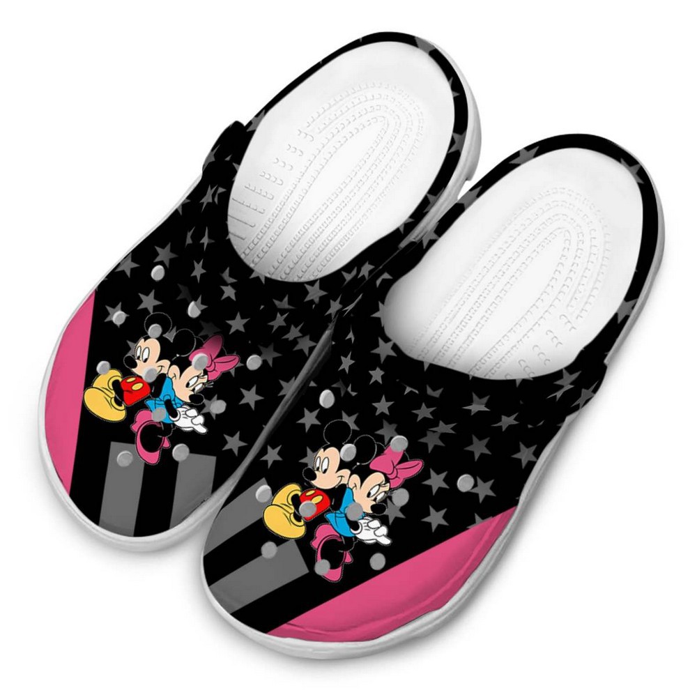 Merchidea Mickey And Minnie Mouse Cartoon Crocs Crocband Clogs Shoes Comfortable For Men Women and Kids