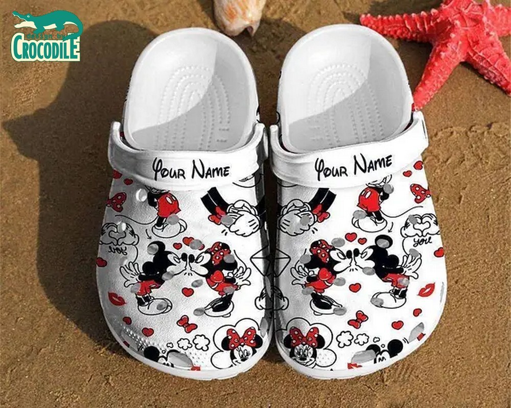 Merchidea Mickey And Minnie Mouse Cartoon Crocs Crocband Clogs Shoes Comfortable For Men Women and Kids