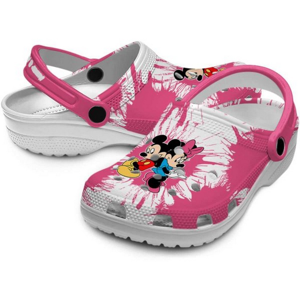 Merchidea Mickey And Minnie Mouse Cartoon Crocs Crocband Clogs Shoes Comfortable For Men Women and Kids
