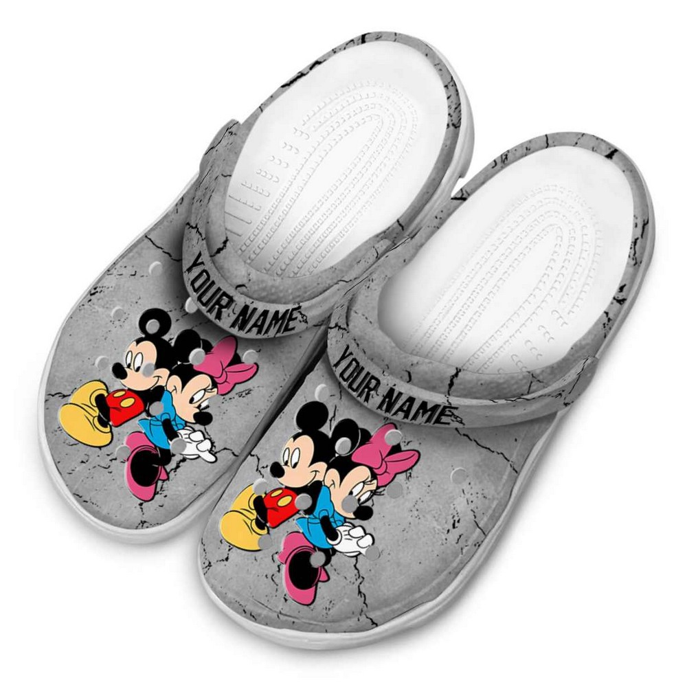Merchidea Mickey And Minnie Mouse Cartoon Crocs Crocband Clogs Shoes Comfortable For Men Women and Kids