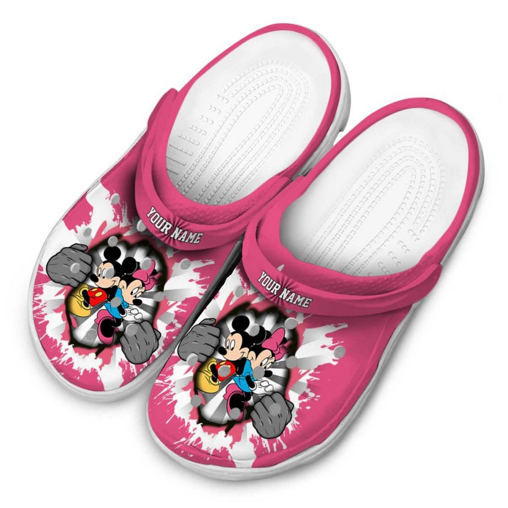 Merchidea Mickey And Minnie Mouse Cartoon Crocs Crocband Clogs Shoes Comfortable For Men Women and Kids
