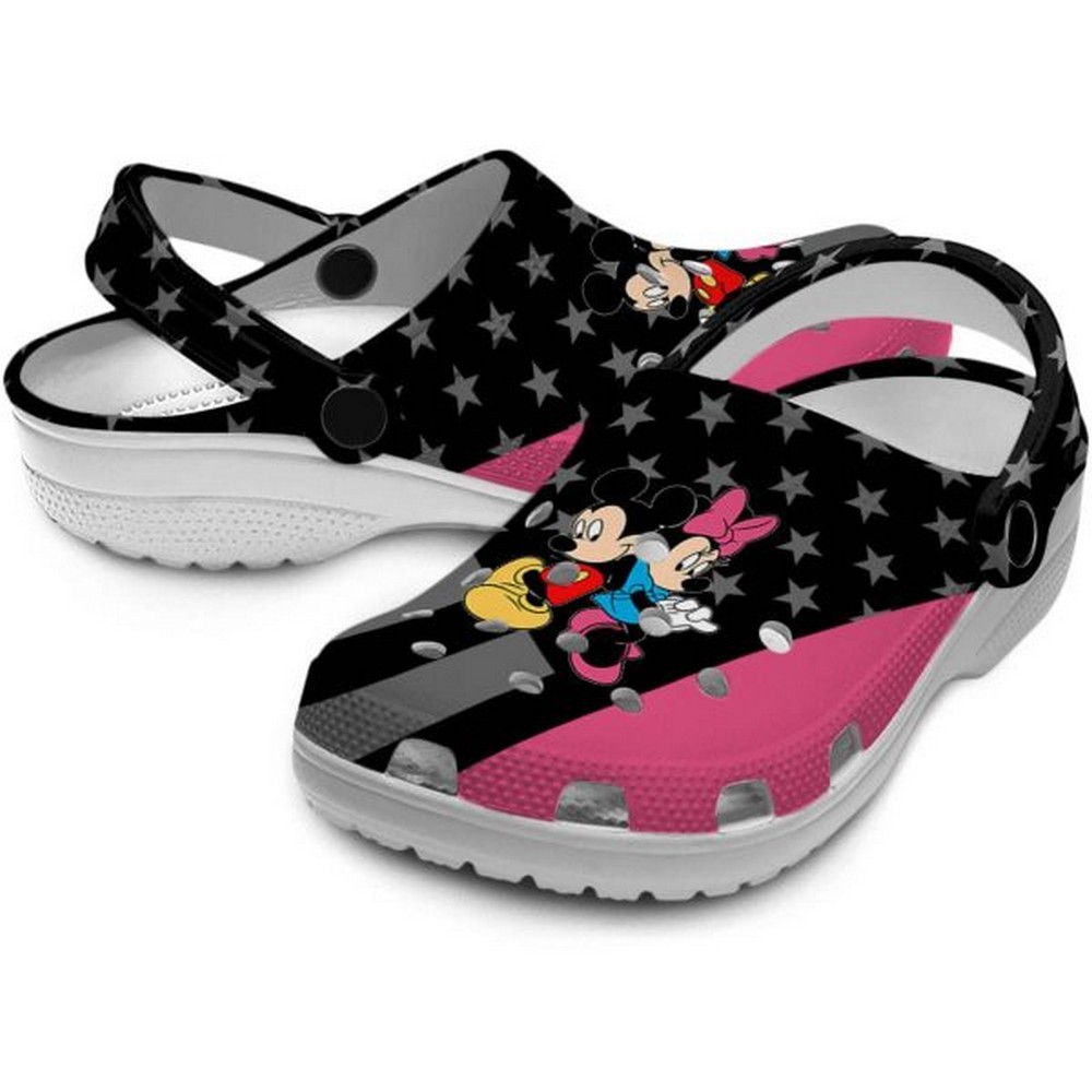Merchidea Mickey And Minnie Mouse Cartoon Crocs Crocband Clogs Shoes Comfortable For Men Women and Kids