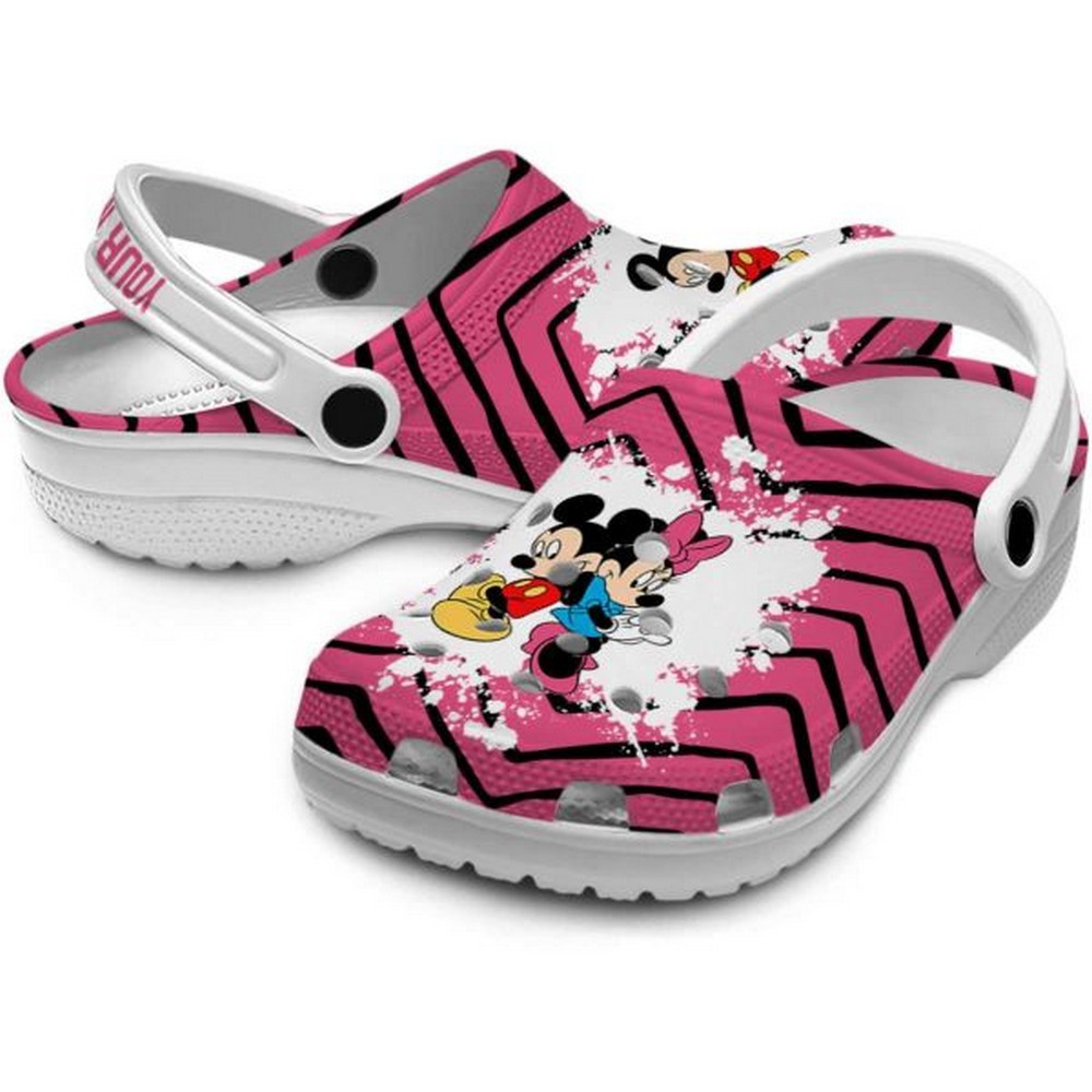 Merchidea Mickey And Minnie Mouse Cartoon Crocs Crocband Clogs Shoes Comfortable For Men Women and Kids