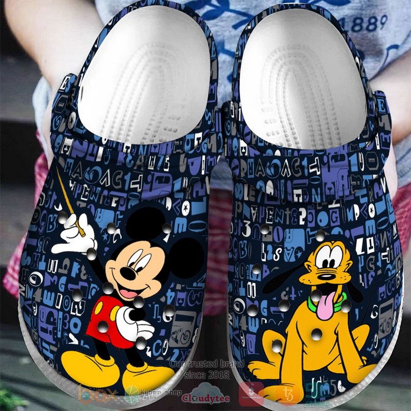 Merchidea Mickey Mouse and Pluto Cartoon Crocs Crocband Clogs Shoes Comfortable For Men Women and Kids