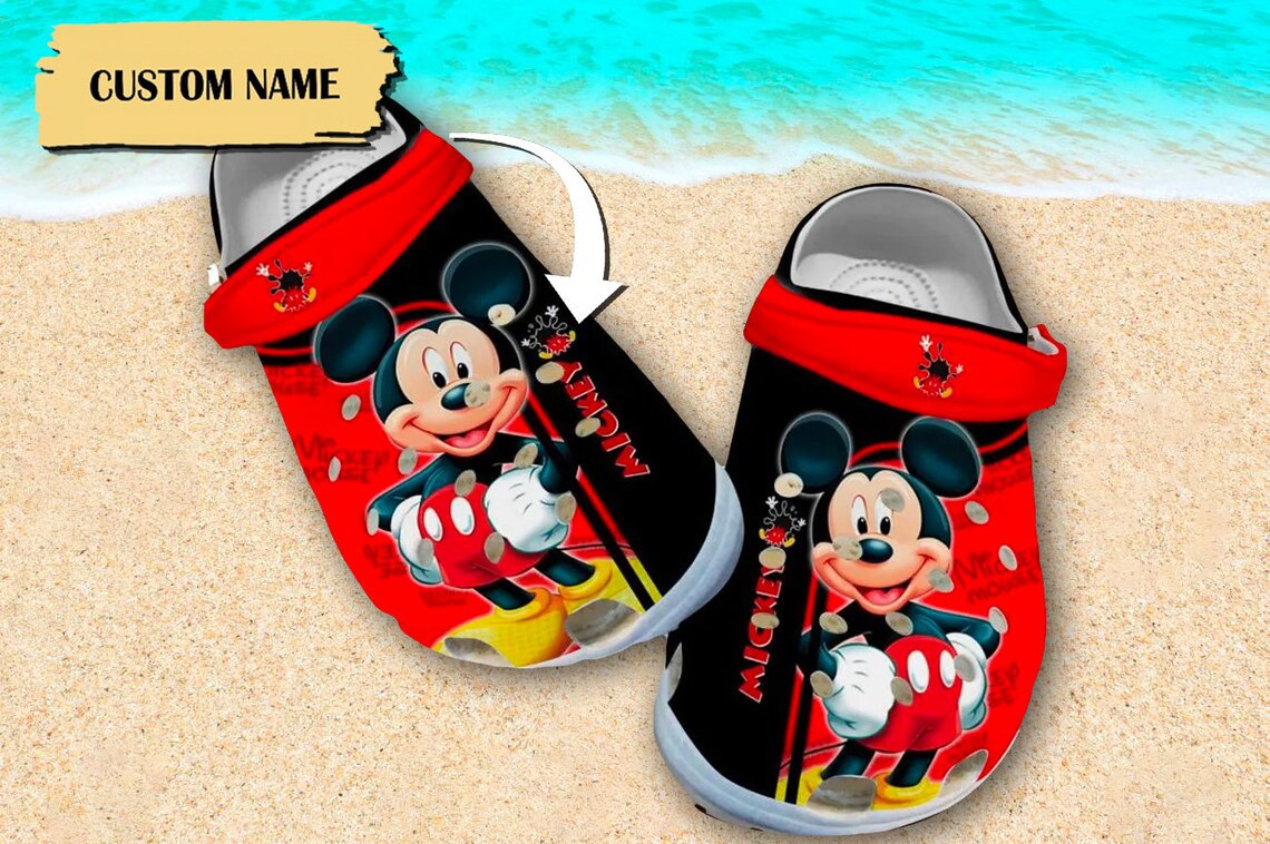 Merchidea Mickey Mouse Cartoon Crocs Crocband Clogs Shoes Comfortable For Men Women and Kids