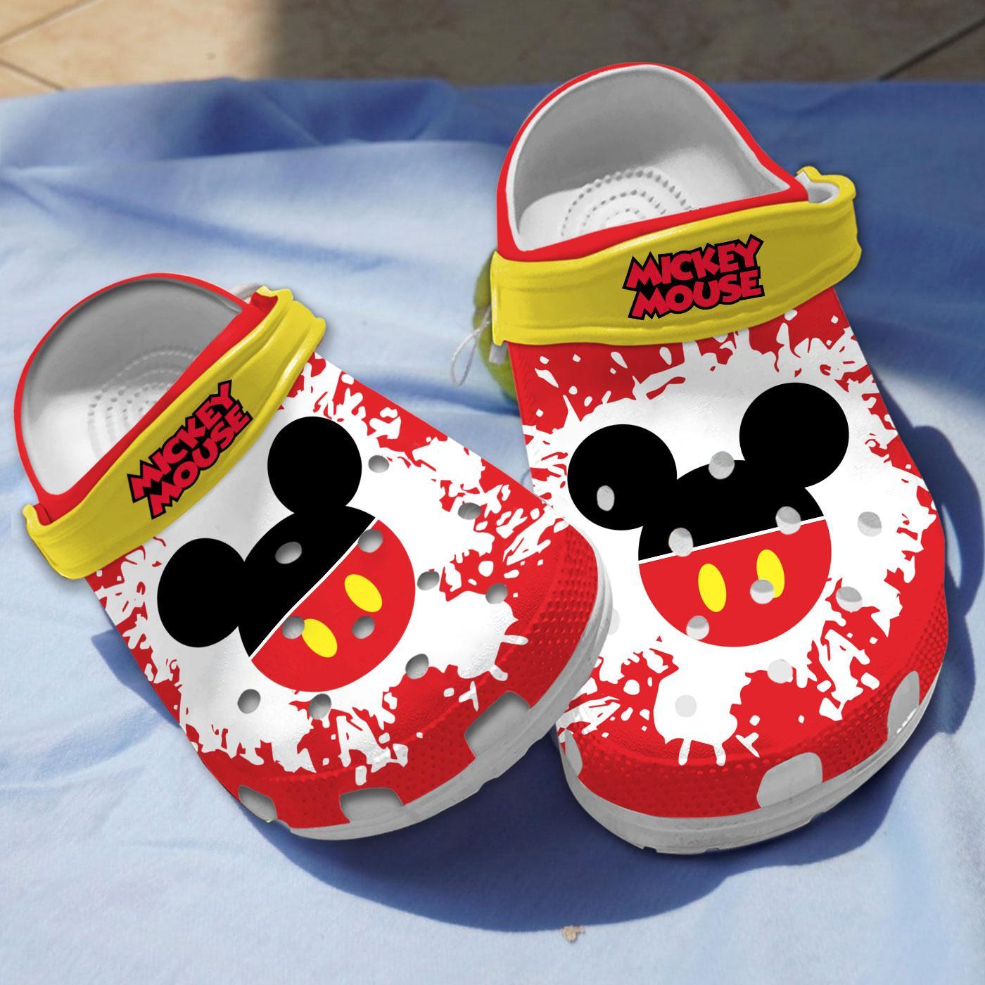 Merchidea Mickey Mouse Cartoon Crocs Crocband Clogs Shoes Comfortable For Men Women and Kids