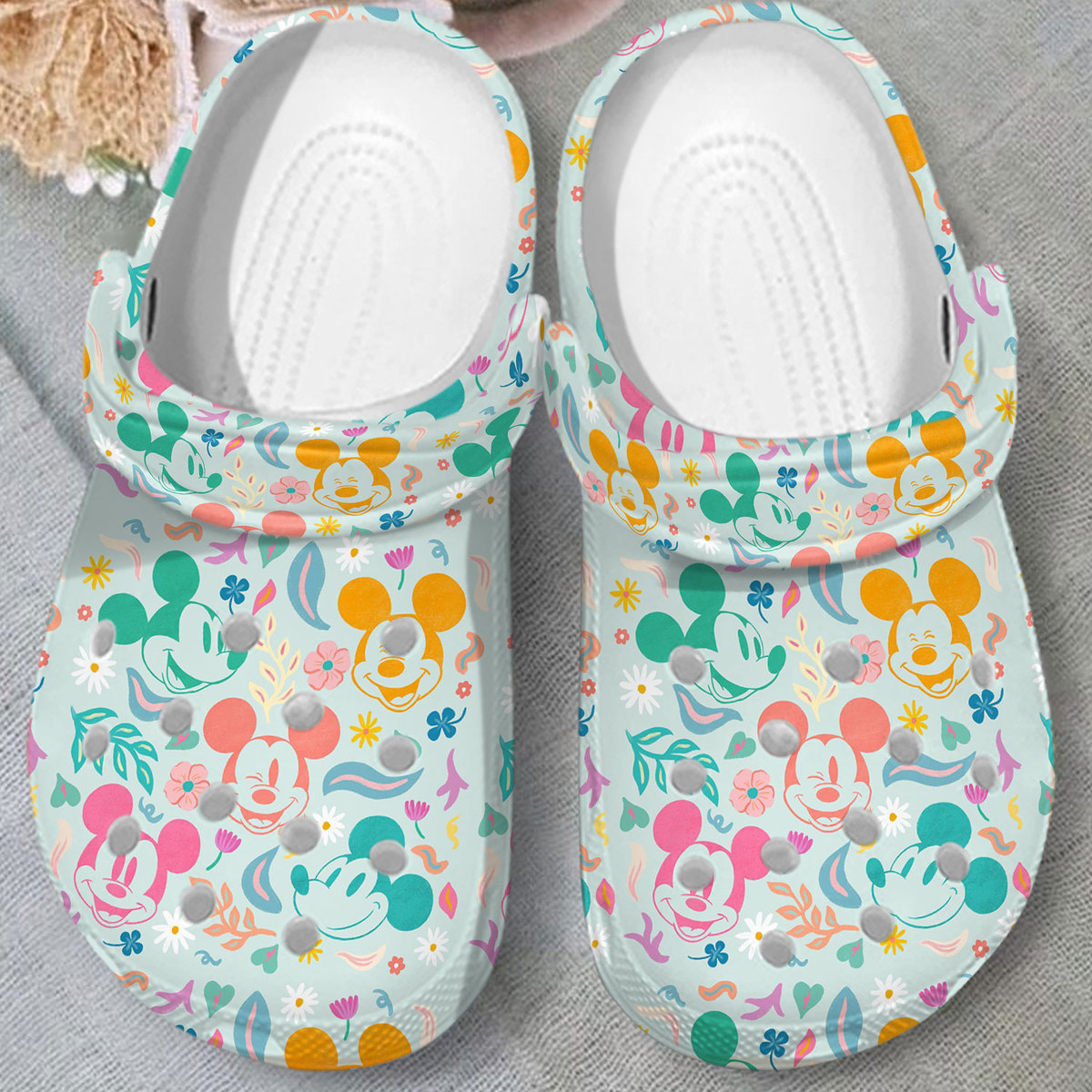 Merchidea Mickey Mouse Cartoon Crocs Crocband Clogs Shoes Comfortable For Men Women and Kids