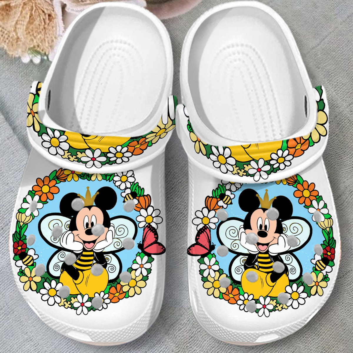 Merchidea Mickey Mouse Cartoon Crocs Crocband Clogs Shoes Comfortable For Men Women and Kids