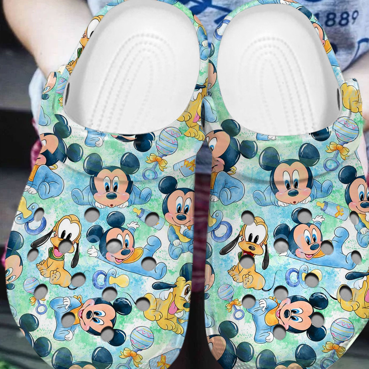 Merchidea Mickey Mouse Cartoon Crocs Crocband Clogs Shoes Comfortable For Men Women and Kids