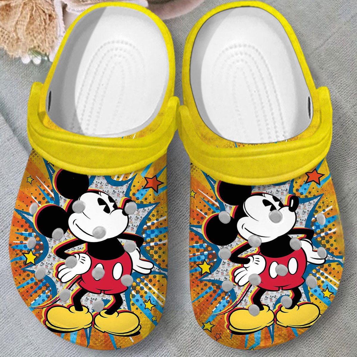 Merchidea Mickey Mouse Cartoon Crocs Crocband Clogs Shoes Comfortable For Men Women and Kids