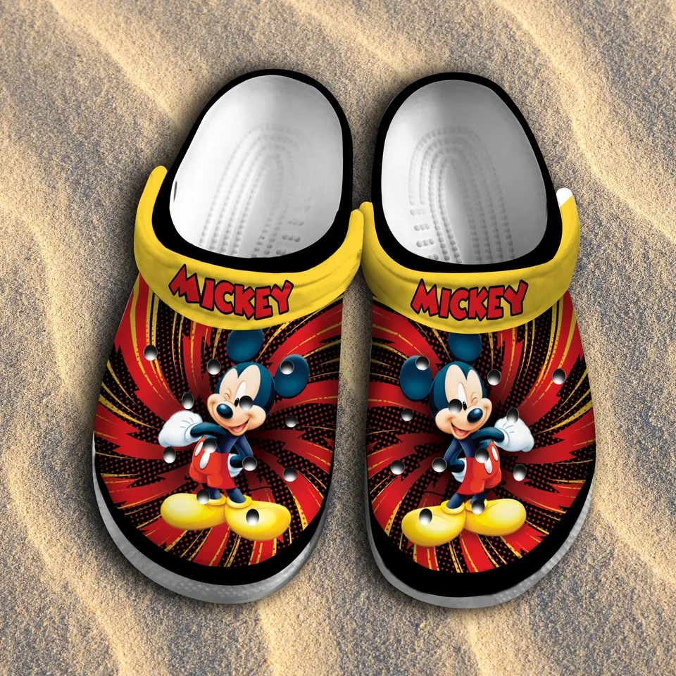 Merchidea Mickey Mouse Cartoon Crocs Crocband Clogs Shoes Comfortable For Men Women and Kids