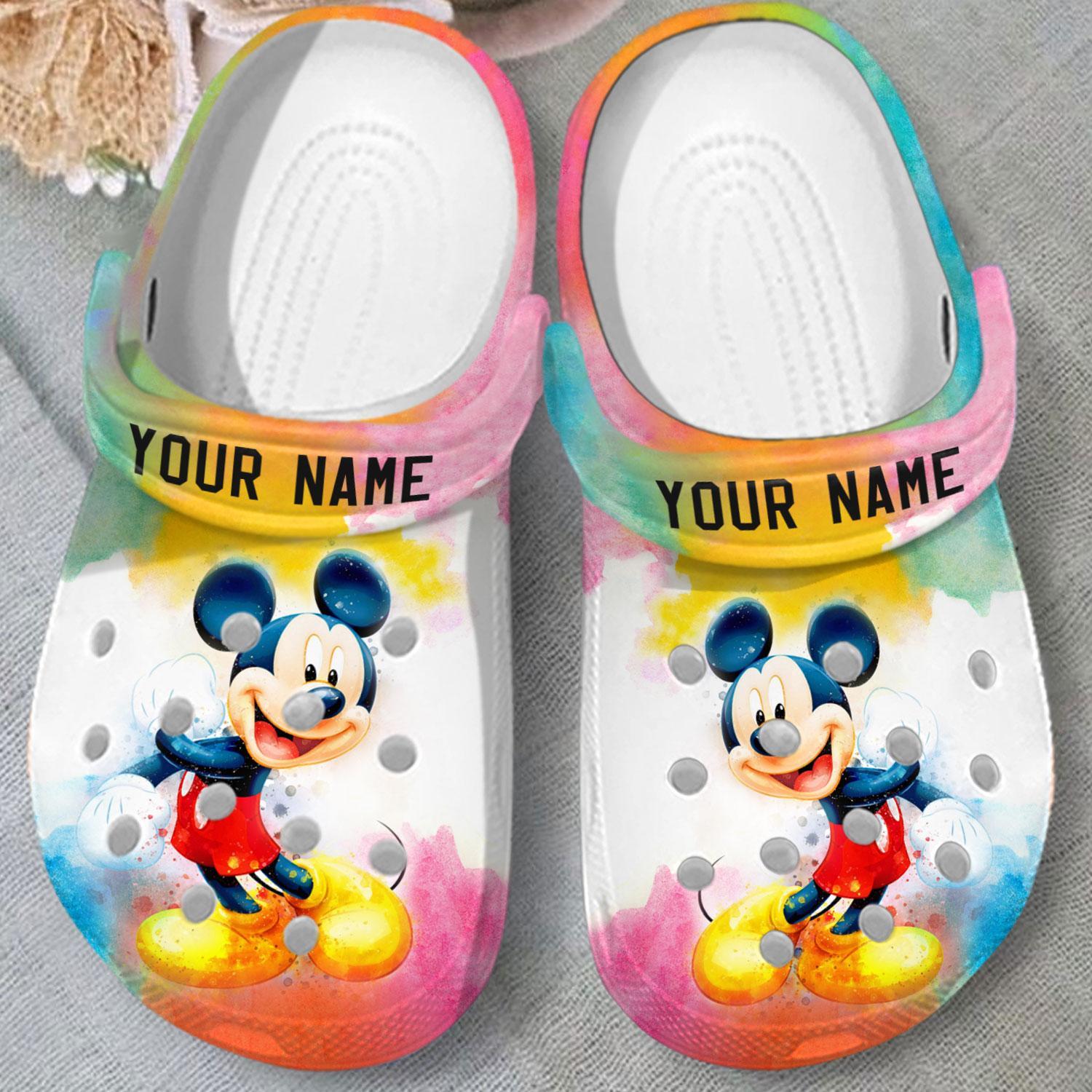 Merchidea Mickey Mouse Cartoon Crocs Crocband Clogs Shoes Comfortable For Men Women and Kids