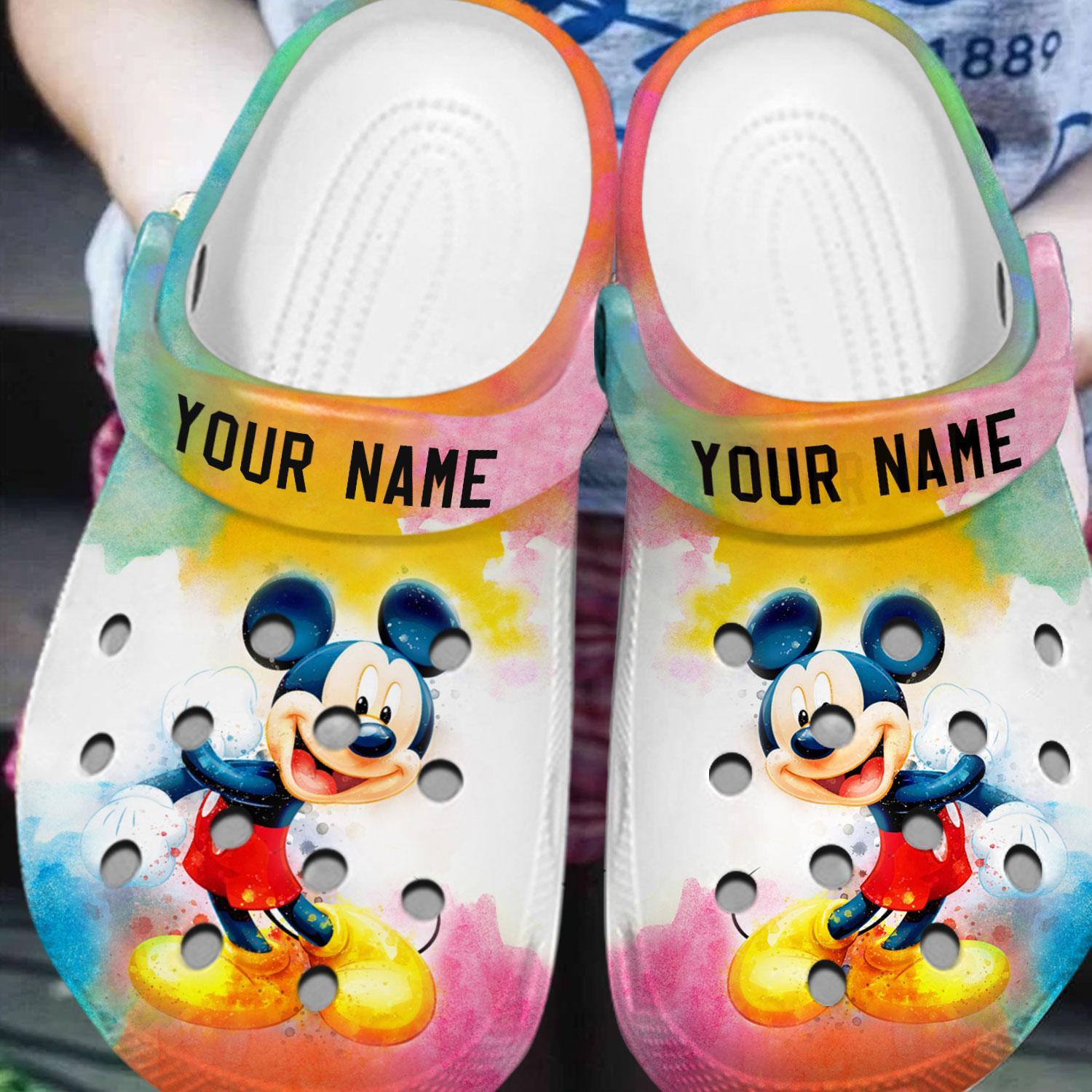 Merchidea Mickey Mouse Cartoon Crocs Crocband Clogs Shoes Comfortable For Men Women and Kids