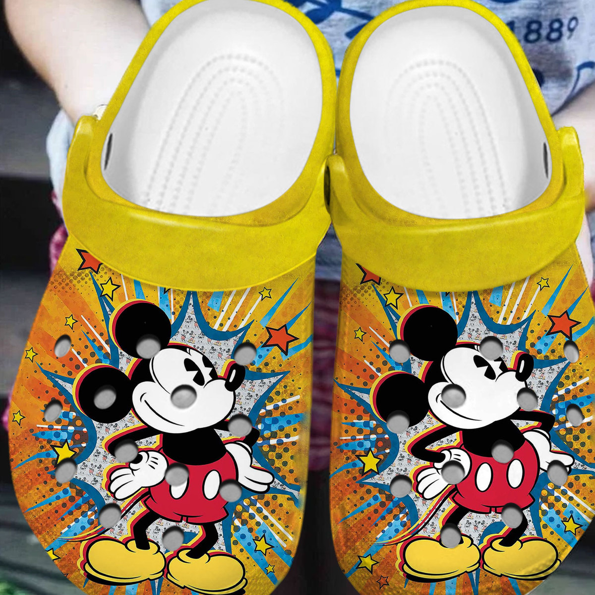 Merchidea Mickey Mouse Cartoon Crocs Crocband Clogs Shoes Comfortable For Men Women and Kids