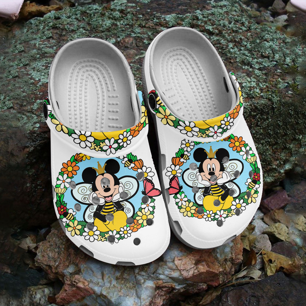Merchidea Mickey Mouse Cartoon Crocs Crocband Clogs Shoes Comfortable For Men Women and Kids