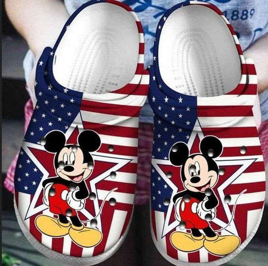 Merchidea Mickey Mouse Cartoon Crocs Crocband Shoes Clogs Custom Name For Men Women and Kids